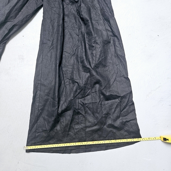 Banana Republic Lenin Blend Black Ultra Wide Lina Palazzo Pants Pocket Sz 8 New - Picture 14 of 16